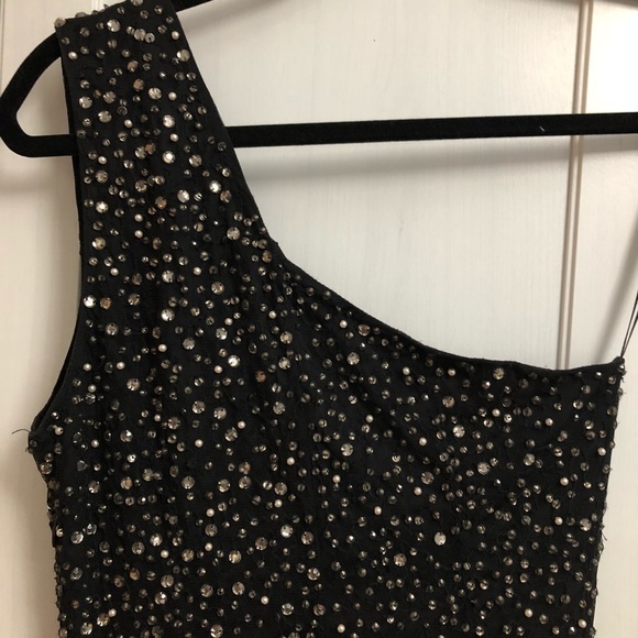 French Connection jeweled one shoulder party dress - Picture 7 of 7